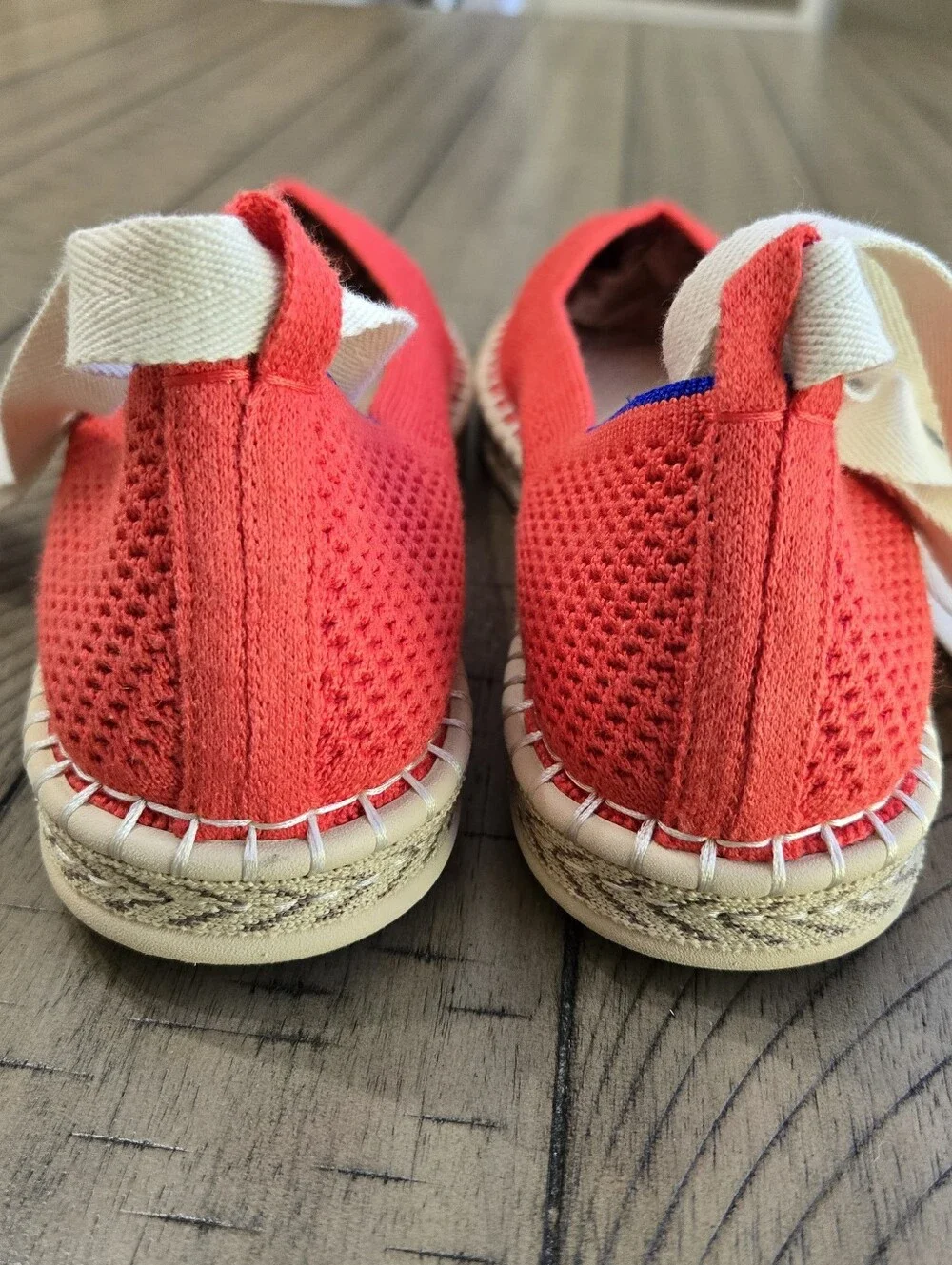 *Brand New* Rothy's Red Knit Espadrille Ballet Flats with Ankle Tie